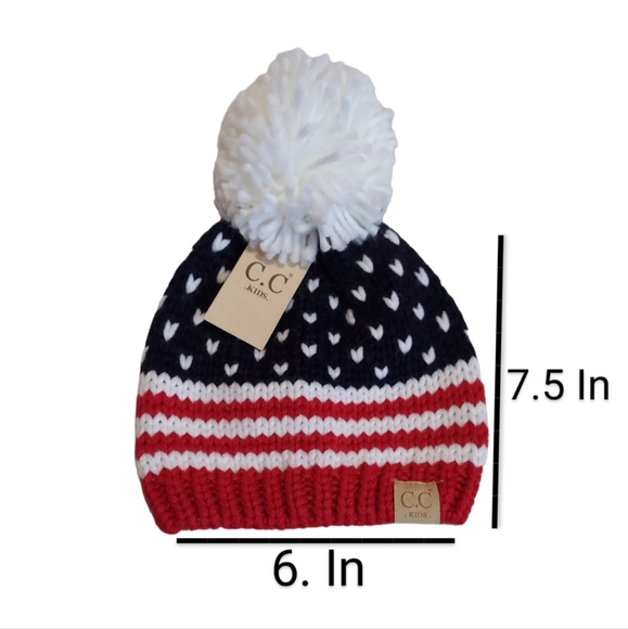 Beanie Kids Hat Size M-L American Knit Hat Warm Winter Pom pom New Unisex - Picture 3 of 10